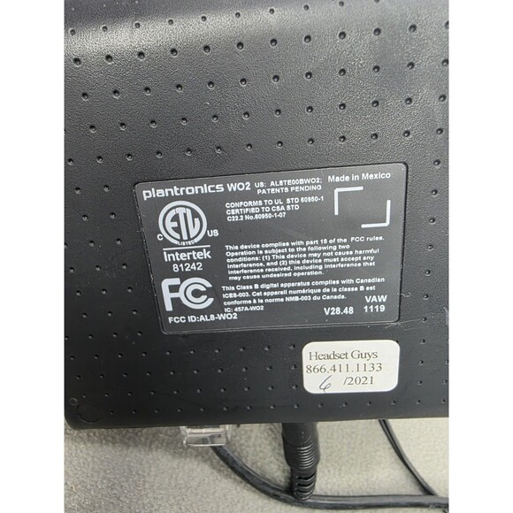 Plantronics WO2 Wireless Headset Base, Over The Head Ear & Mic, Charger &CONNECT - Picture 8 of 9